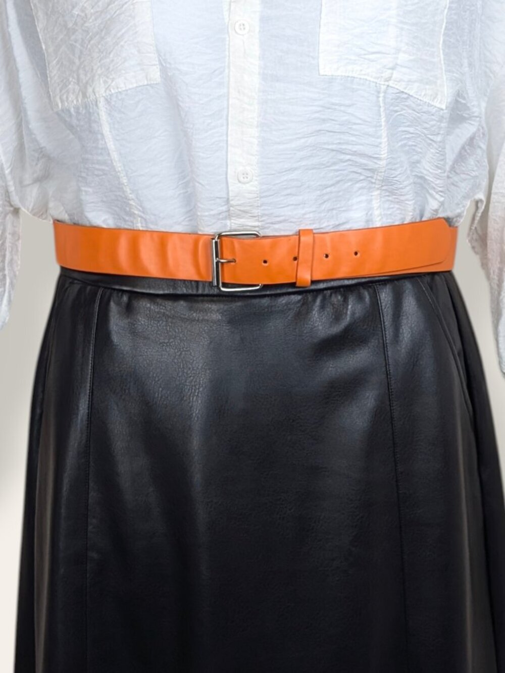 Orange Leather Belt
